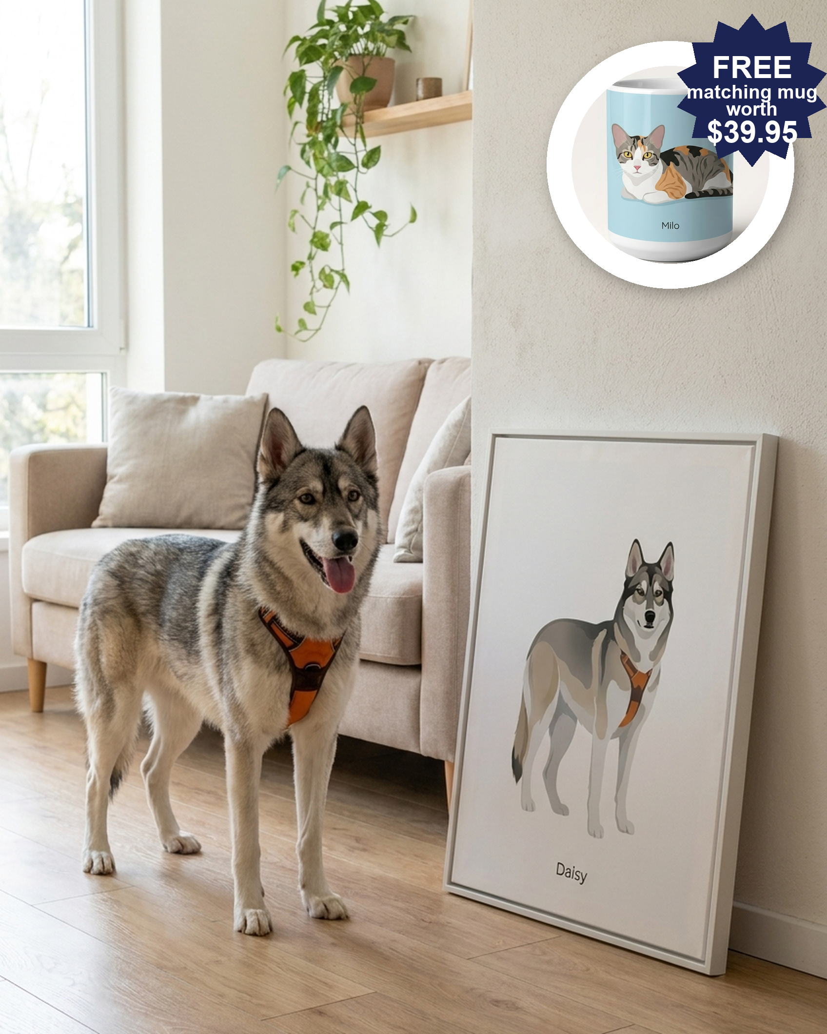 Personalized Pet Portrait – Modern Minimalist Illustration | The Modern