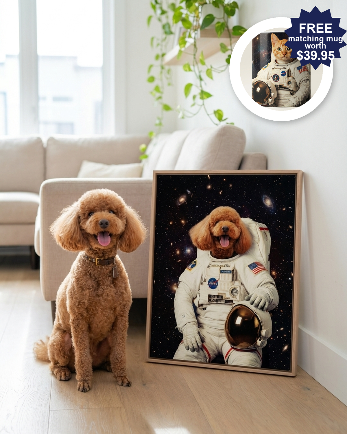 Funny Pet Portrait – Astronaut Space Illustration | The Astronaut