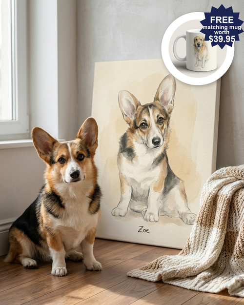 Custom Pet Portrait Sketch – Graphite & Watercolor Art | The Sketch