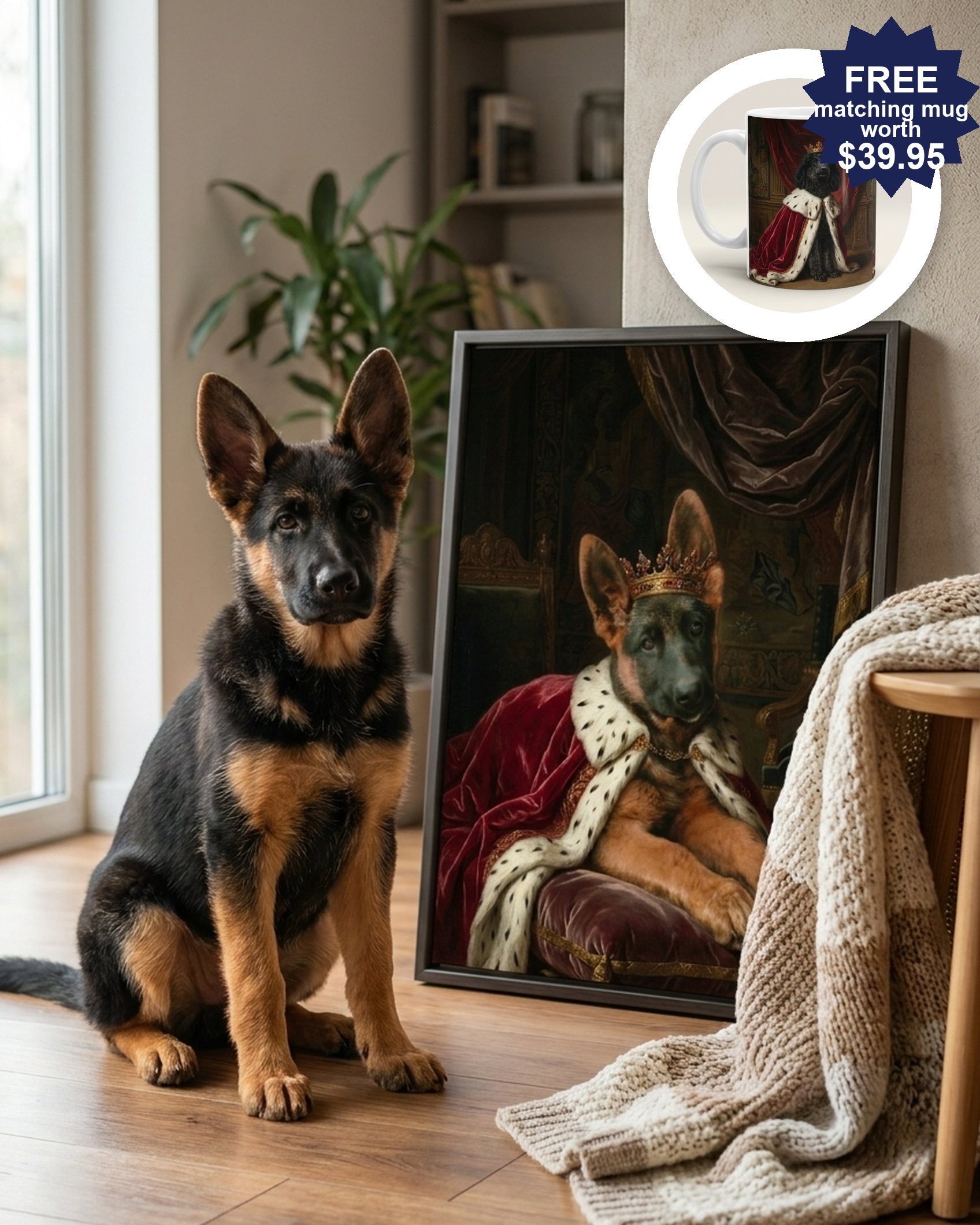 Royal Pet Portrait Painting – Renaissance Style | The Monarch