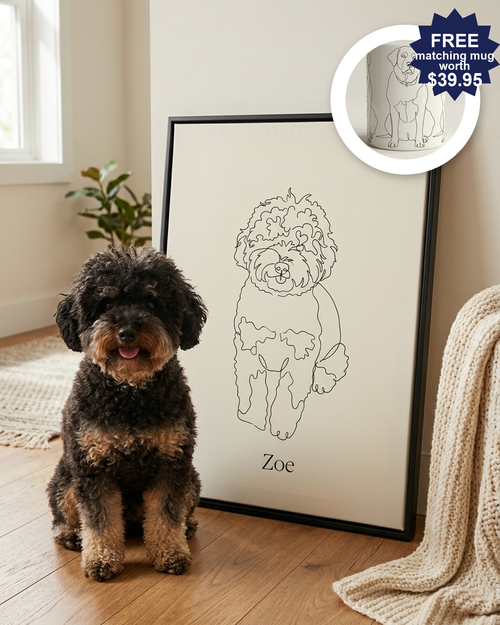 Custom Pet Portrait – Continuous Line Drawing Art | The Line