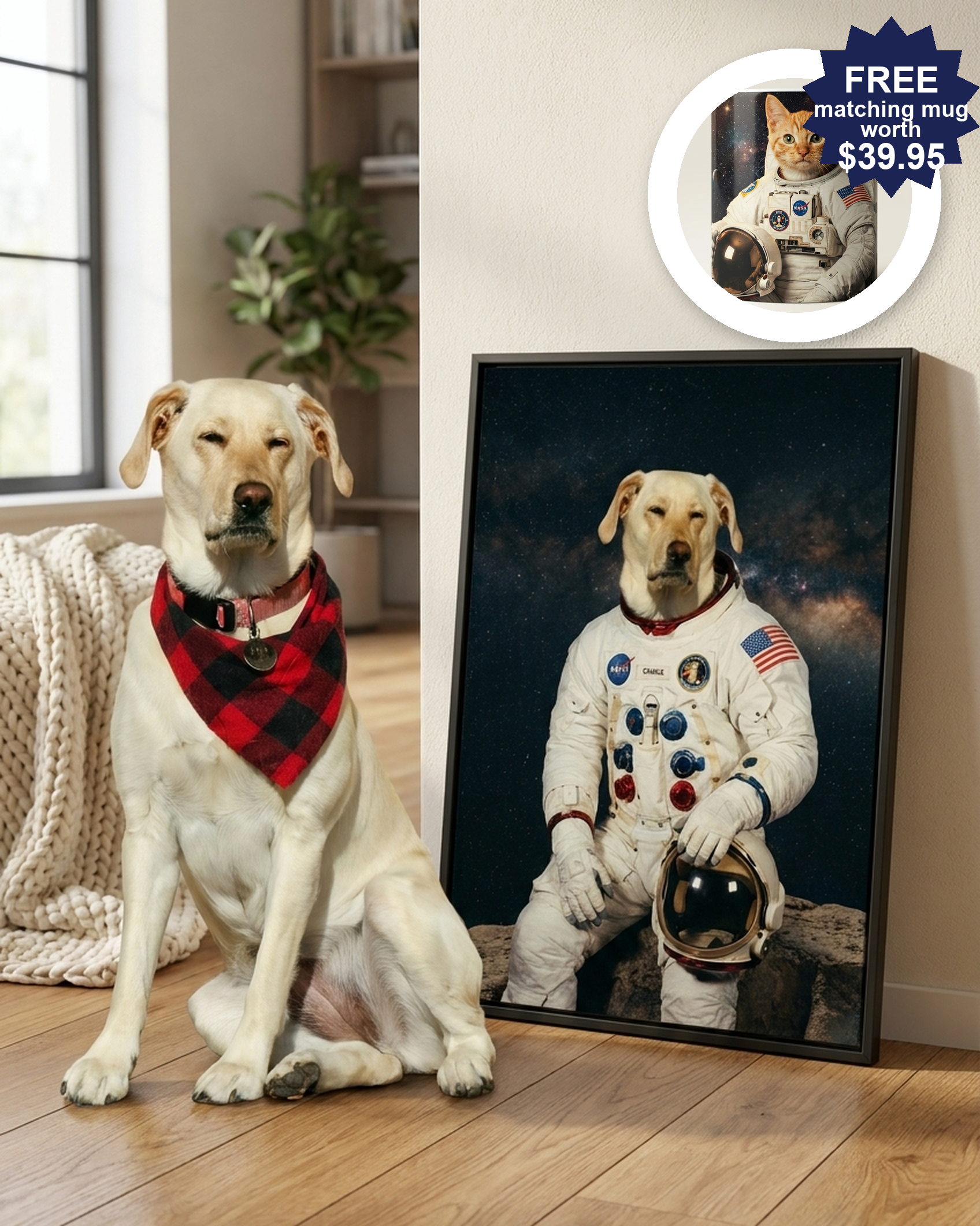 Funny Pet Portrait – Astronaut Space Illustration | The Astronaut