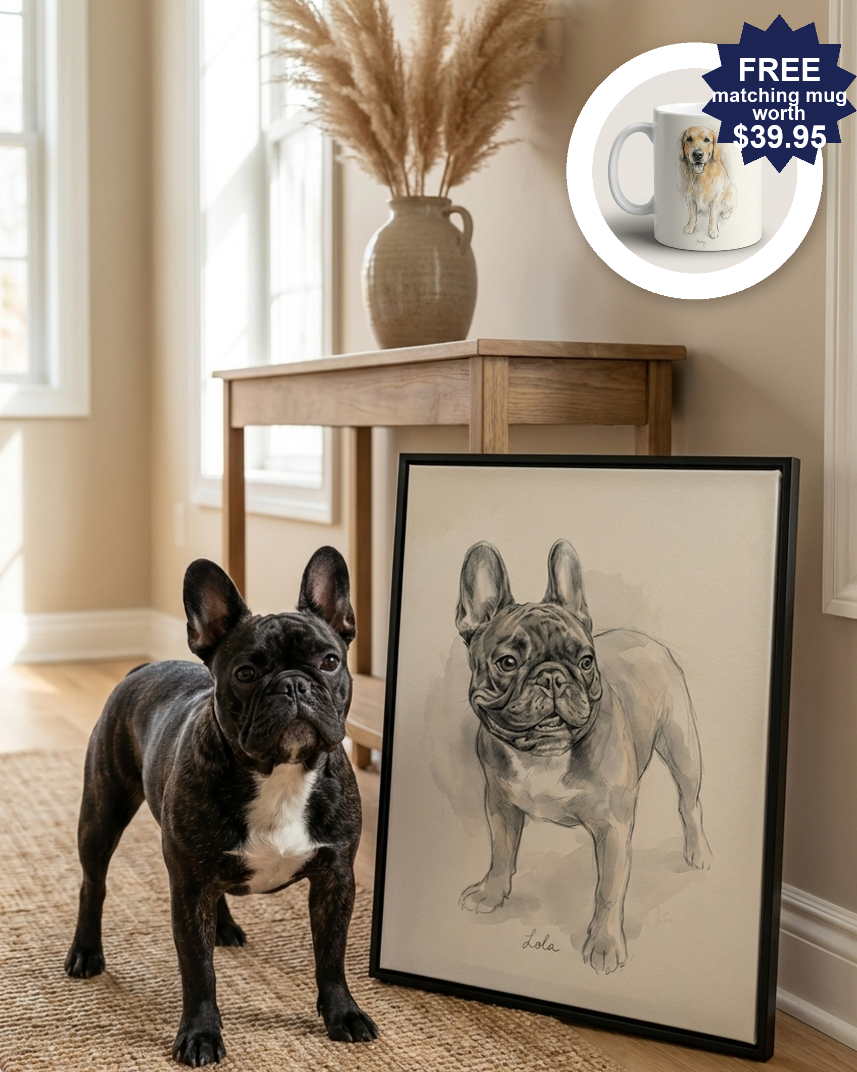 Custom Pet Portrait Sketch – Graphite & Watercolor Art | The Sketch