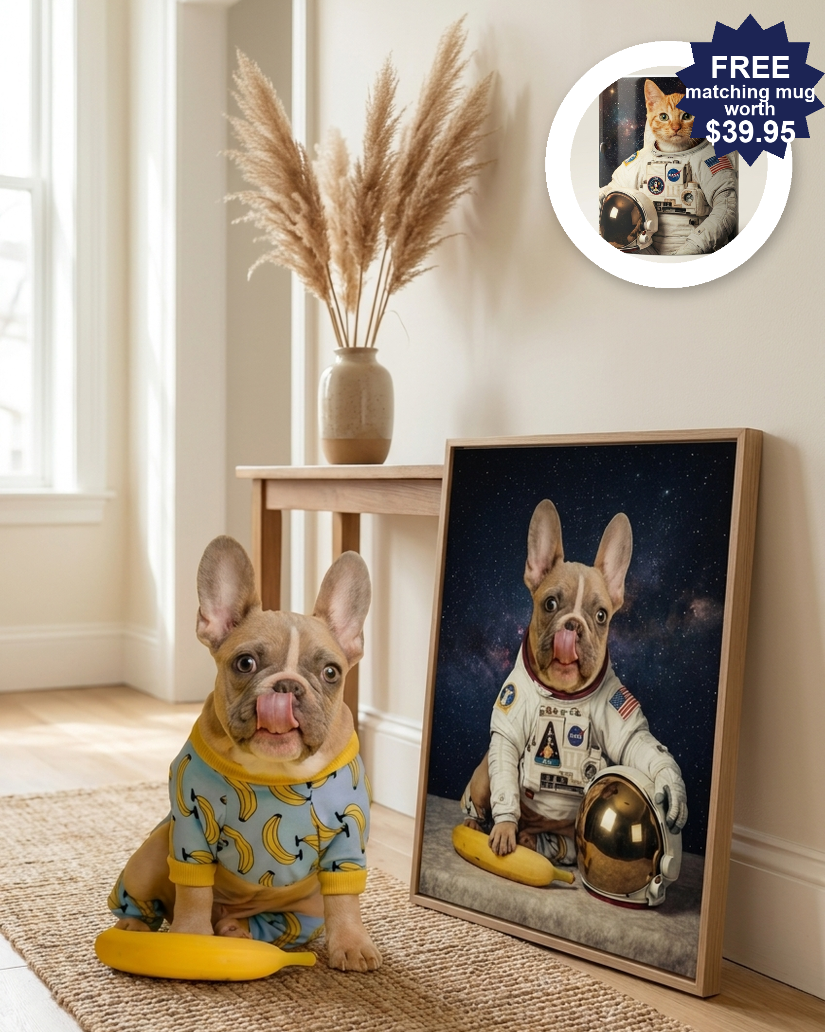 Funny Pet Portrait – Astronaut Space Illustration | The Astronaut
