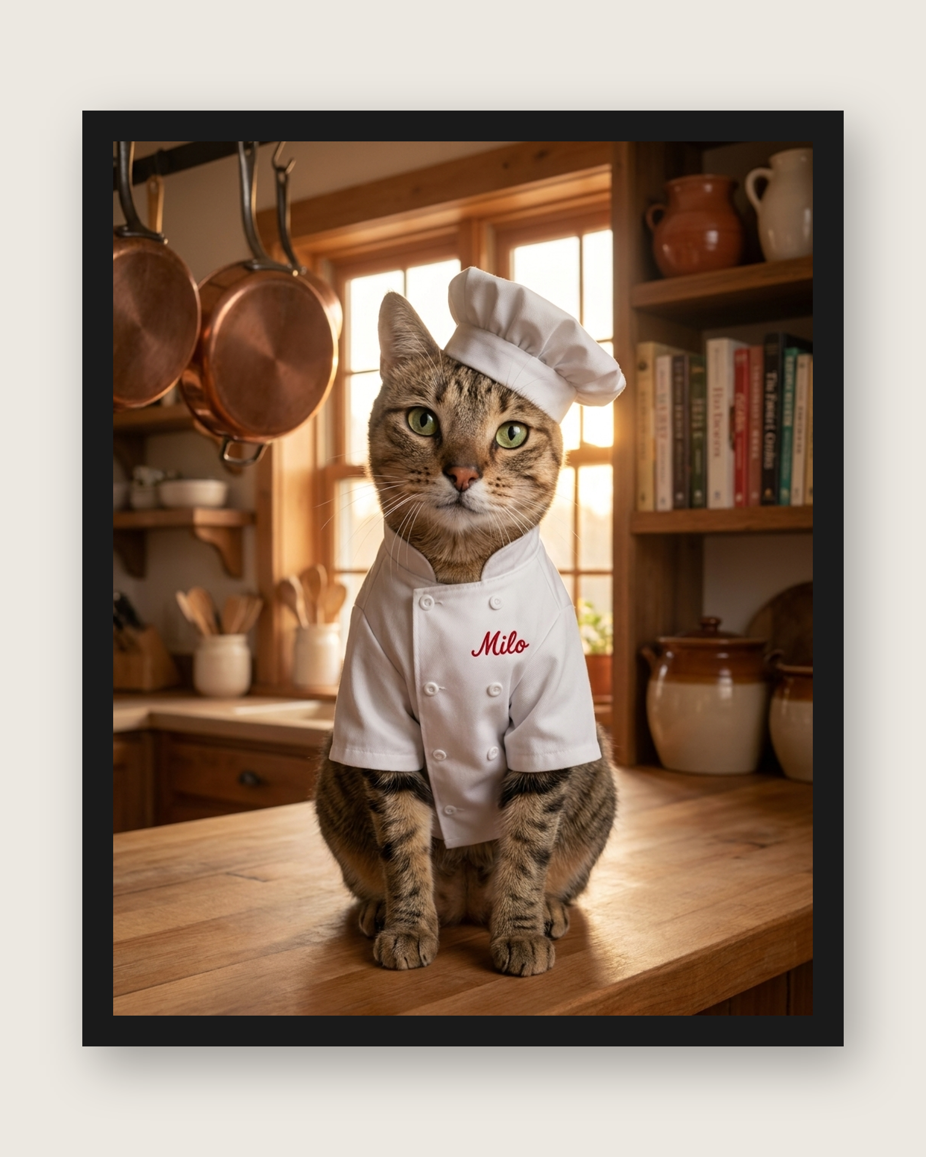 Funny Pet Portrait – Chef Kitchen Illustration | The Chef