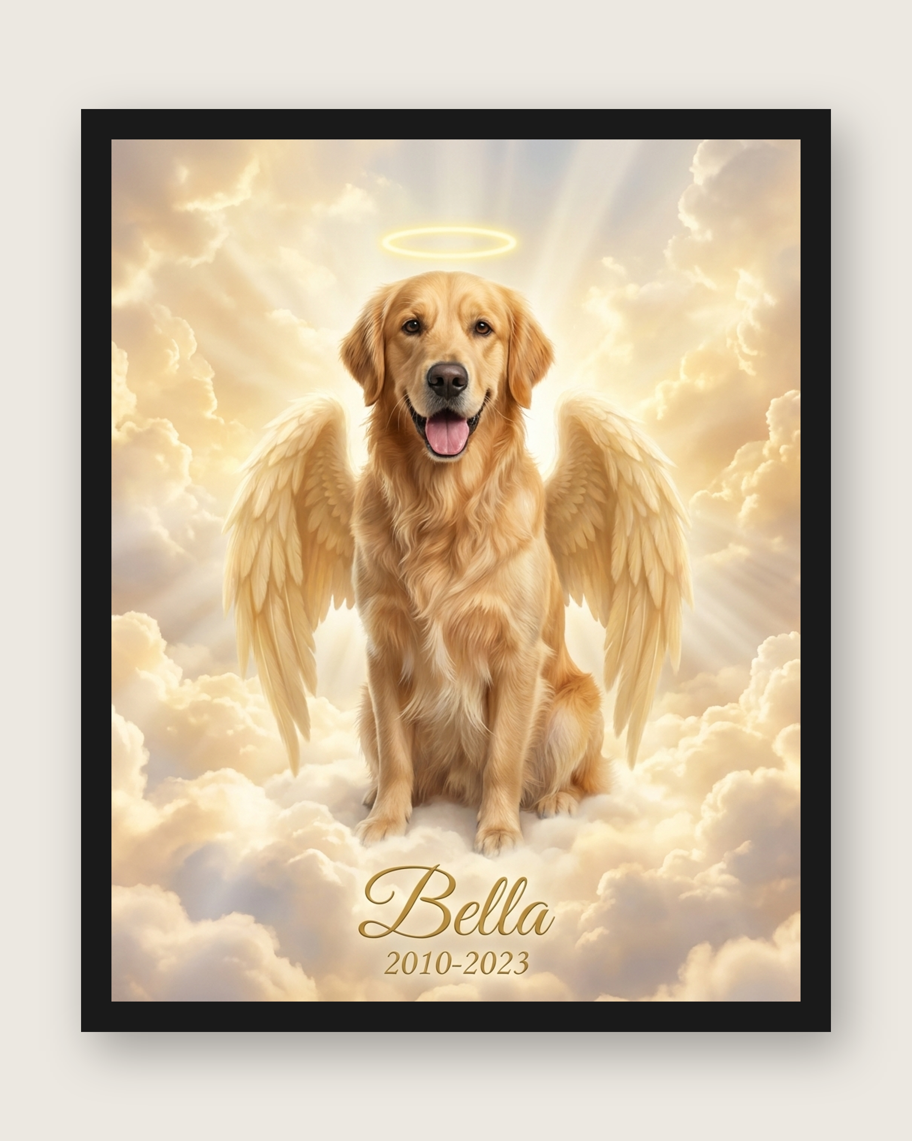 Pet Memorial Gift – Angel Wings & Halo Portrait | The Guardian