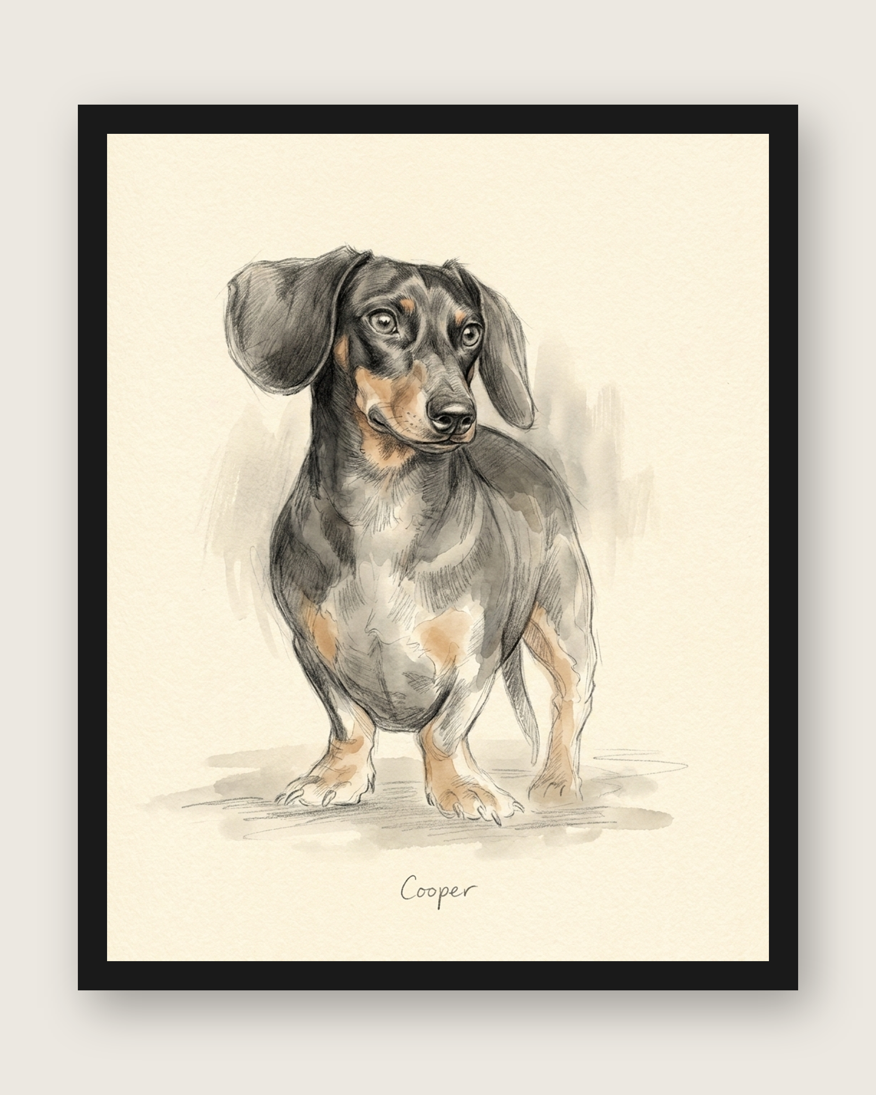 Custom Pet Portrait Sketch – Graphite & Watercolor Art | The Sketch