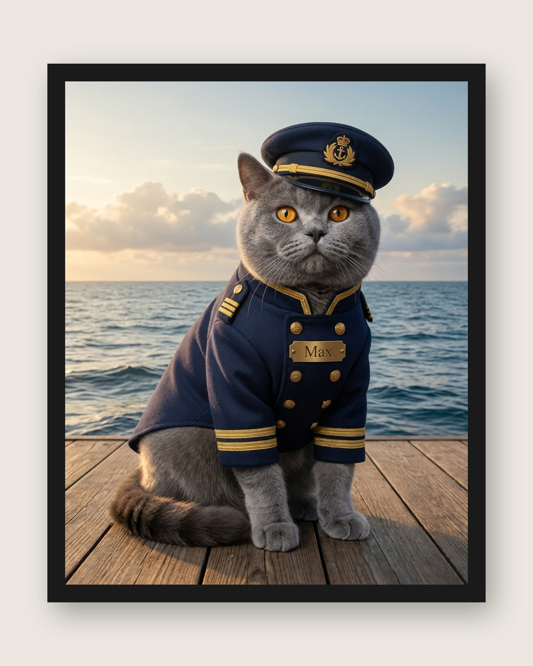 Custom Dog Portrait Painting – Nautical Captain Style | The Captain