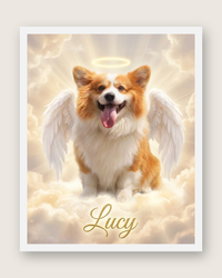 Pet Memorial Gift – Angel Wings & Halo Portrait | The Guardian
