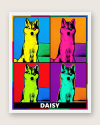 Pop Art Dog & Cat Portrait – Colorful 4-Panel Print | The Pop