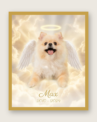 Pet Memorial Gift – Angel Wings & Halo Portrait | The Guardian