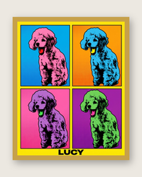 Pop Art Dog & Cat Portrait – Colorful 4-Panel Print | The Pop
