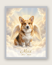 Pet Memorial Gift – Angel Wings & Halo Portrait | The Guardian