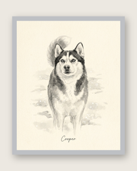 Custom Pet Portrait Sketch – Graphite & Watercolor Art | The Sketch
