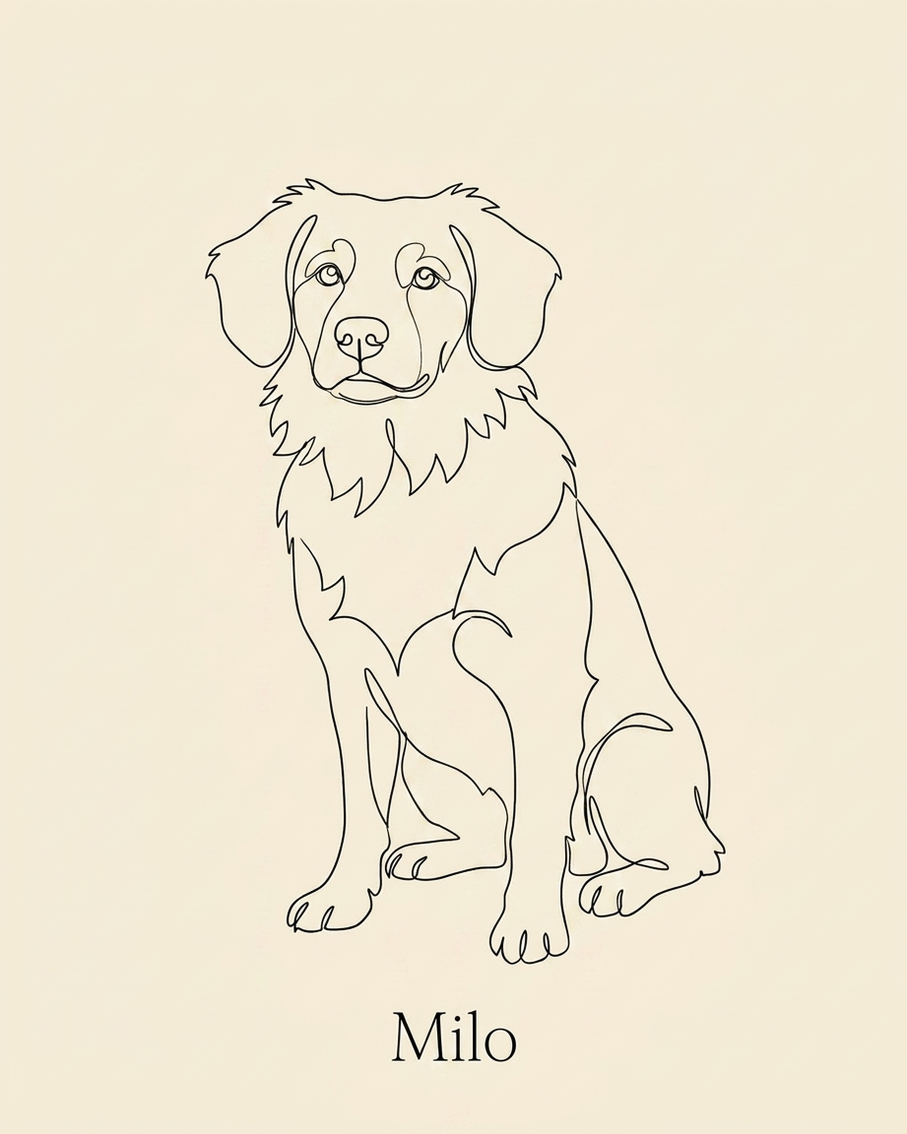 Custom Pet Portrait – Continuous Line Drawing Art | The Line