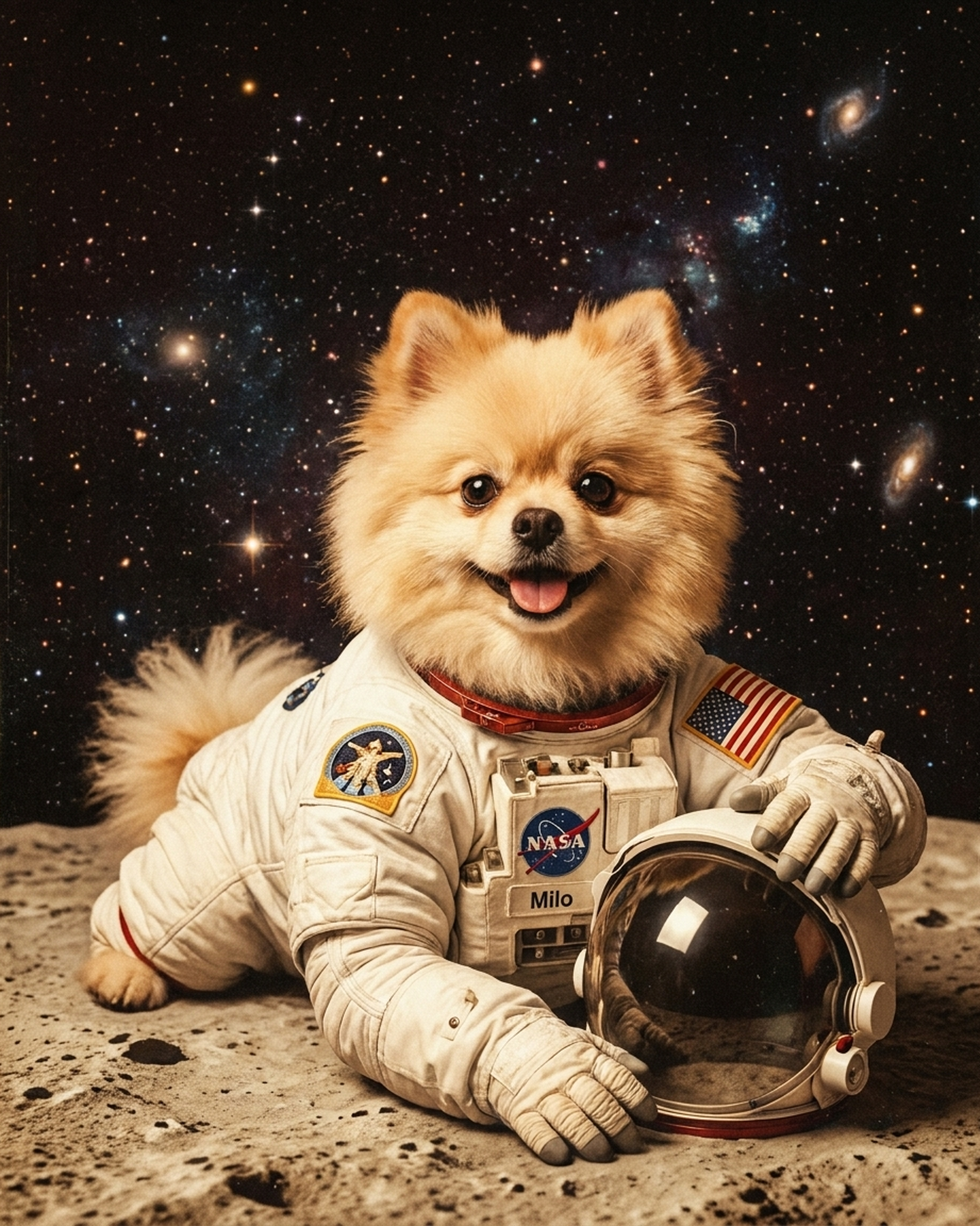 Funny Pet Portrait – Astronaut Space Illustration | The Astronaut