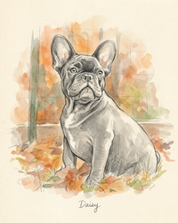 Custom Pet Portrait Sketch – Graphite & Watercolor Art | The Sketch